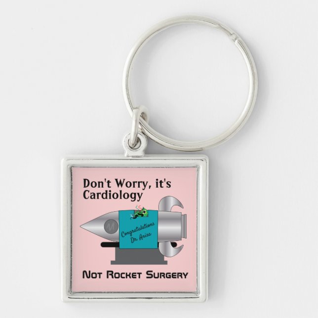 It's Not Rocket Surgery Personalized Keychain (Front)