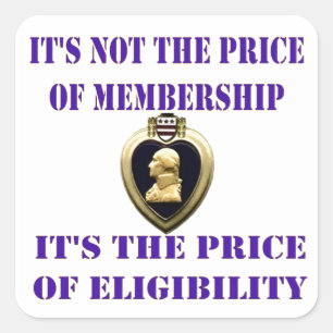 ITS NOT THE PRICE OF MEMBERSHIP SQUARE STICKER