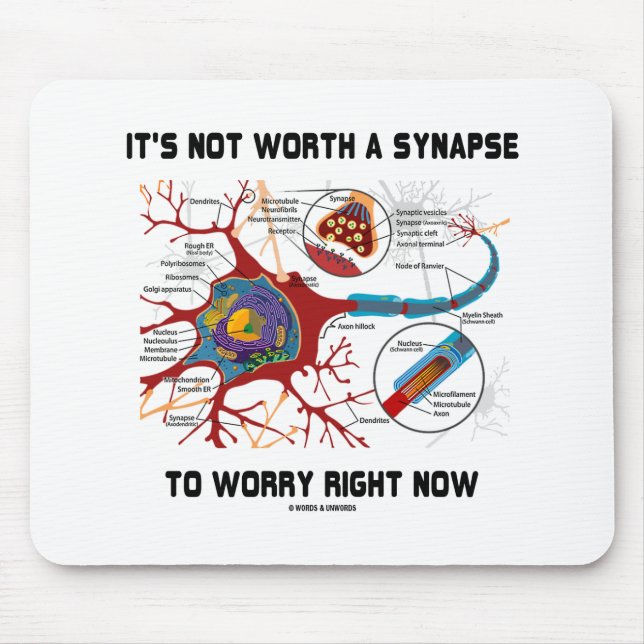 It's Not Worth A Synapse To Worry Right Now Neuron Mouse Pad (Front)