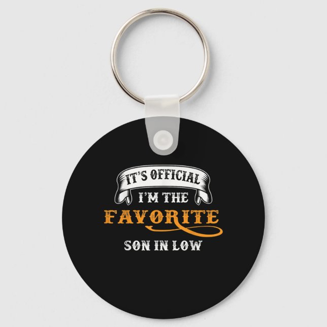 Its Official I'm The Favourite Son in Law Funny Keychain (Front)