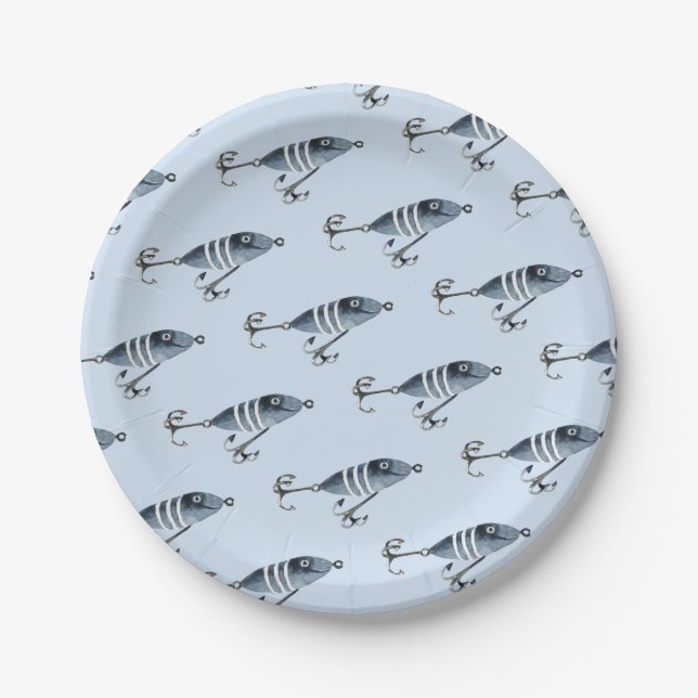 It's O'fishal Fishing Boy Birthday Paper Plate (Front)