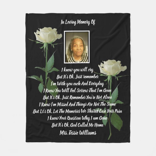 It's Ok Memorial  Fleece Blanket (Front)