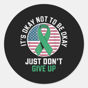 Its Ok Not To Be Ok Mental Health Awareness Ribbon Classic Round Sticker