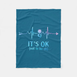 It's Ok Not To Be Ok Semicolon Suicide Prevention  Fleece Blanket