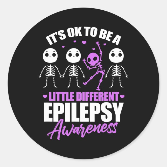 Its Ok To Be A Little Different Epilepsy Awareness Classic Round Sticker (Front)
