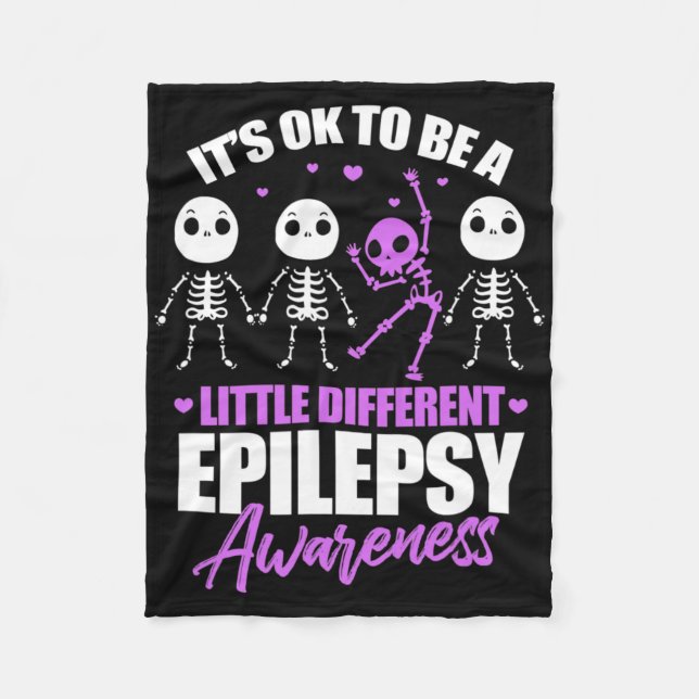 Its Ok To Be A Little Different Epilepsy Awareness Fleece Blanket (Front)