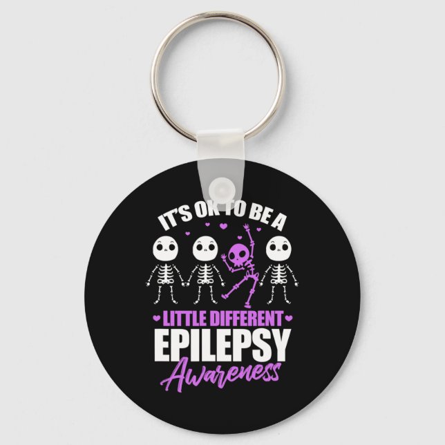 Its Ok To Be A Little Different Epilepsy Awareness Keychain (Front)
