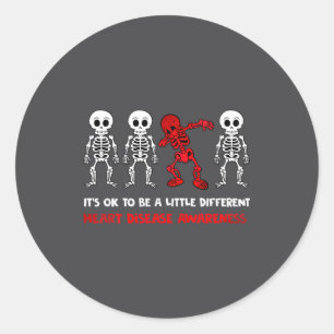It's Ok To Be A Little Different Heart Disease Awa Classic Round Sticker