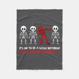 It's Ok To Be A Little Different Heart Disease Awa Fleece Blanket