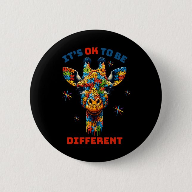 Its Ok To Be Different Autism Awareness  2 Inch Round Button (Front)