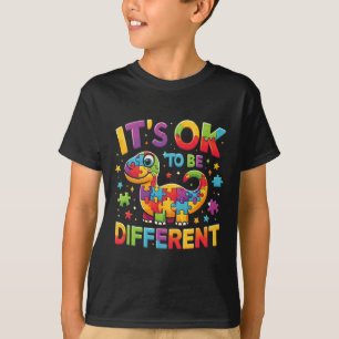 Its Ok To Be Different Autism Awareness Cute T Rex T-Shirt