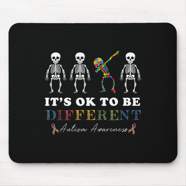 It's Ok To Be Different Autism Awareness Dabbing S Mouse Pad (Front)