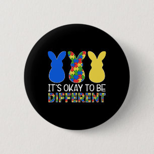 It's Ok To Be Different Autism Awareness Easter Bu 2 Inch Round Button