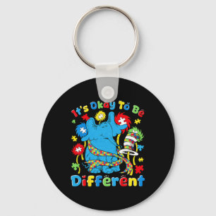 It's Ok To Be Different Autism Awareness Elephant Keychain