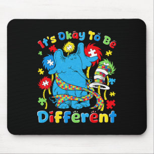 It's Ok To Be Different Autism Awareness Elephant Mouse Pad