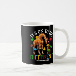 Its Ok To Be Different Autism Awareness Giraffe Lo Coffee Mug