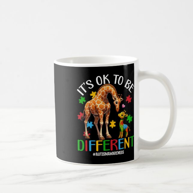 Its Ok To Be Different Autism Awareness Giraffe Lo Coffee Mug (Right)