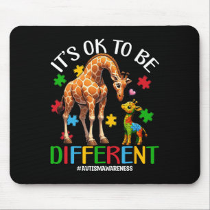 Its Ok To Be Different Autism Awareness Giraffe Lo Mouse Pad