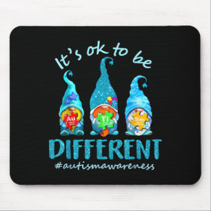 Its Ok To Be Different Autism Awareness Gnomes Mouse Pad