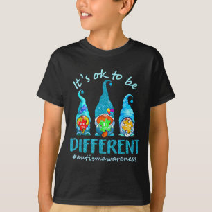 Its Ok To Be Different Autism Awareness Gnomes T-Shirt