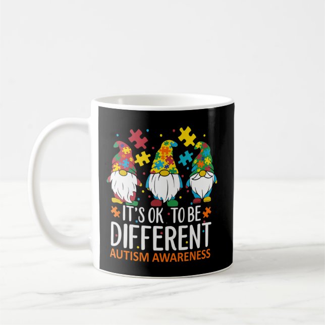 It's Ok To Be Different Autism Awareness Men Women Coffee Mug (Left)