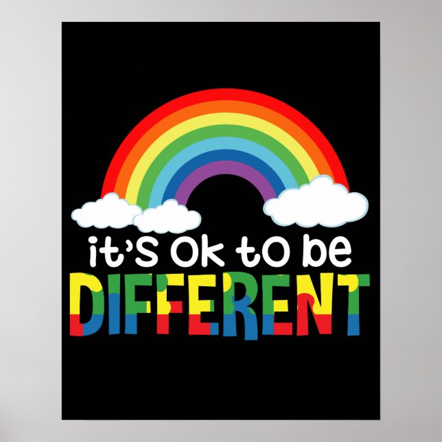 It's Ok To Be Different Autism Awareness Poster (Front)