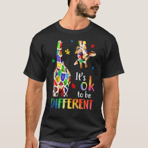 Its Ok To Be Different Autism Awareness Puzzle Pie T-Shirt