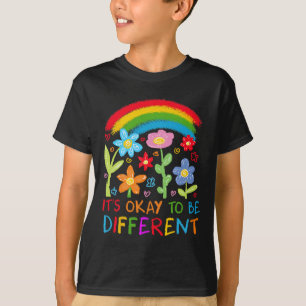 Its Ok To Be Different Autism Rainbow Boho Neurodi T-Shirt