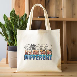 It's OK to be Different BLACK SHEEP Tote Bag