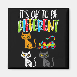 Its Ok To Be Different Cat Puzzle Cute Autism Awar Magnet