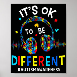 It's Ok To Be Different Cool Autism Awareness Game Poster