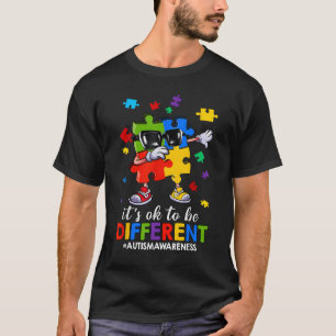 It's OK To Be Different Dabbing Puzzle Autism T-Shirt
