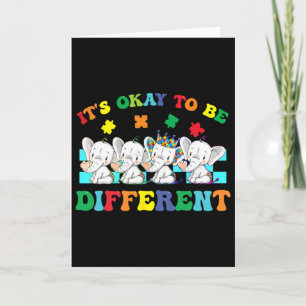 It's Ok To Be Different Elephant Autism Awareness Card