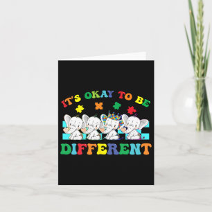 It's Ok To Be Different Elephant Autism Awareness  Card