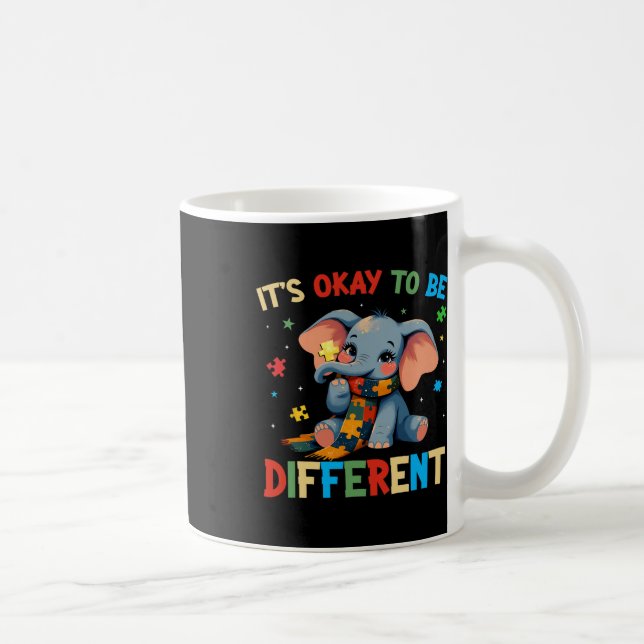 It's Ok To Be Different Elephant Autism Awareness  Coffee Mug (Right)