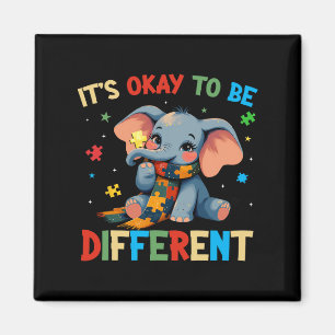 It's Ok To Be Different Elephant Autism Awareness Magnet
