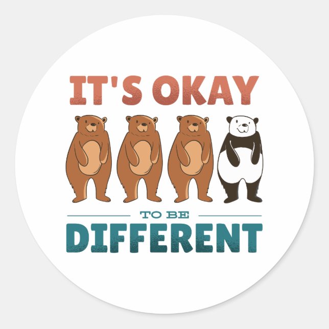 It's OK to be different Invitation Classic Round Sticker (Front)