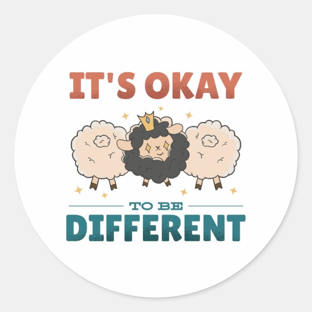 It's OK to be different Invitation Classic Round Sticker (Front)