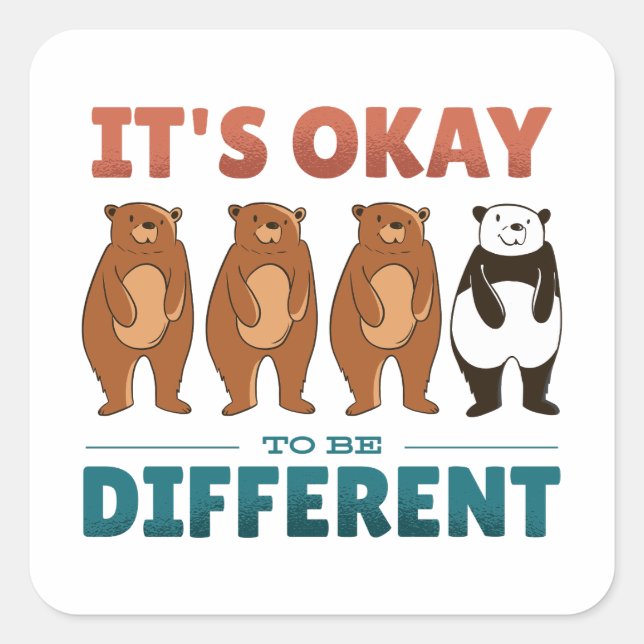 It's OK to be different Invitation Napkins Square Sticker (Front)