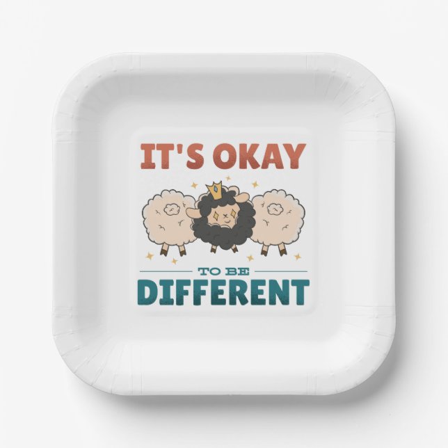 It's OK to be different Invitation Paper Plate (Front)