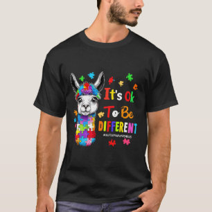 It's Ok To Be Different Llama Autism Awareness Boy T-Shirt