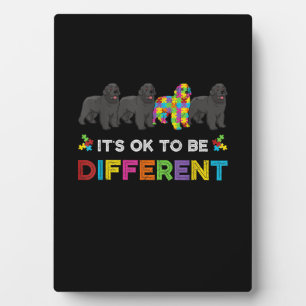 Its Ok To Be Different Newfoundland Autism Dog Plaque