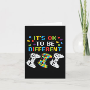 Its Ok To Be Different Video Game Gamer Autism Awa Card