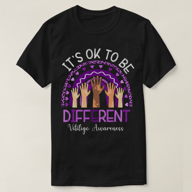 Its Ok To Be Different Vitiligo Awareness Month Ra T-Shirt (Design Front)
