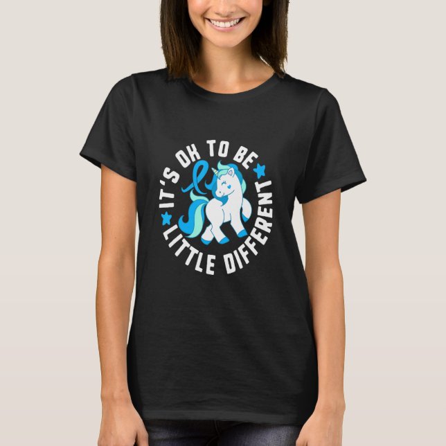 It's Ok To Be Little Different Diabetes T1 Awarene T-Shirt (Front)