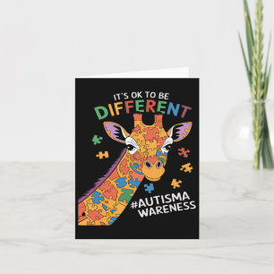 Its Ok To Be Little Different Giraffe Autism Aware Card
