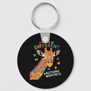 Its Ok To Be Little Different Giraffe Autism Aware Keychain