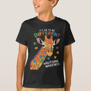 Its Ok To Be Little Different Giraffe Autism Aware T-Shirt