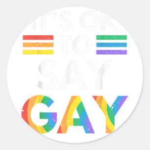 Its Ok To Say Gay Florida Trans Stay Proud LGBTQ G Classic Round Sticker