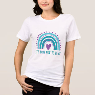 Its Okay Not To Be Ok Retro Rainbow Suicide Preven Tri-Blend Shirt
